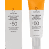 Age-Defense Watery Sunscreen SPF 50 for skin protection.