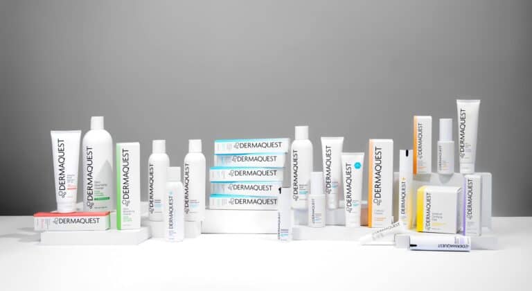 Dermavaquest skincare products displayed on a white surface.