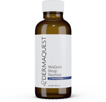 MelaQuest Mango Resurfacer bottle for skin renewal and exfoliation.